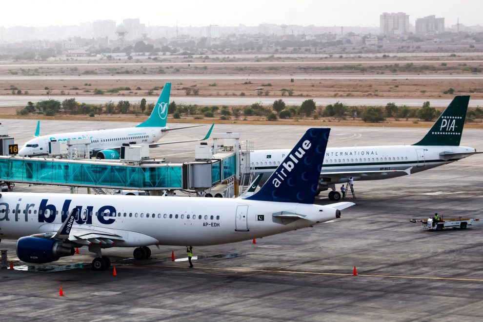 All three domestic airlines at Karachi domestic airport. Photo: Syed Shajie Hussain of PSPK