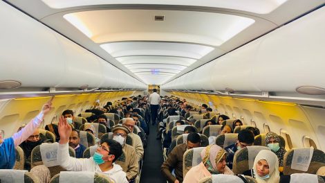 PIA inaugural flight from Lahore to Mashhad.